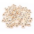 100 tuiles de Scrabble en bois noir chiffres de lettres pour les alphabets en bois d'artisanat - PAS-1