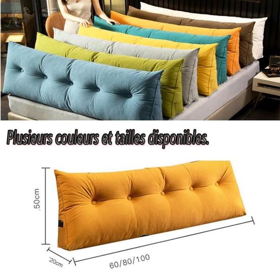 Coussin De Lecture Triangulaire Pour Lit - Oreiller Lombaire Amovible 100x20x50cm - Polaire Doux