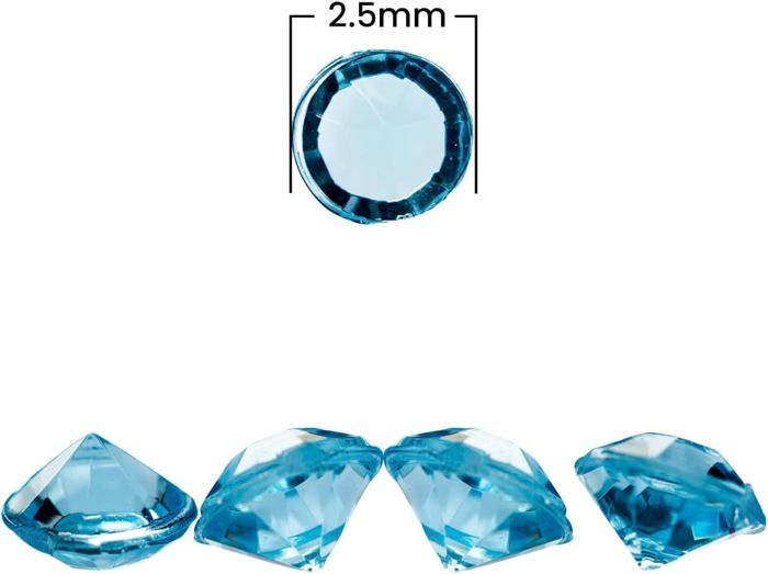 WedDecor 4.5mm Confettis Acryliques Cristaux Diamant Pour Mariage, Vase Remplisseur, Table Centerpiece - 2000 Pièces En Bleu Turquoise Argenté