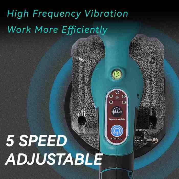 Secoueur De Carrelage Sans Fil Yofidra - 5 Vitesses, Ventouse 125mm, Max 100kg - Avec 2 Batteries - 5