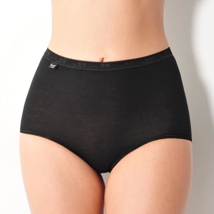 SLIP marque SLOGGI BASIC MAXI 3 SLIPS 1 GRATUIT couleur NOIR