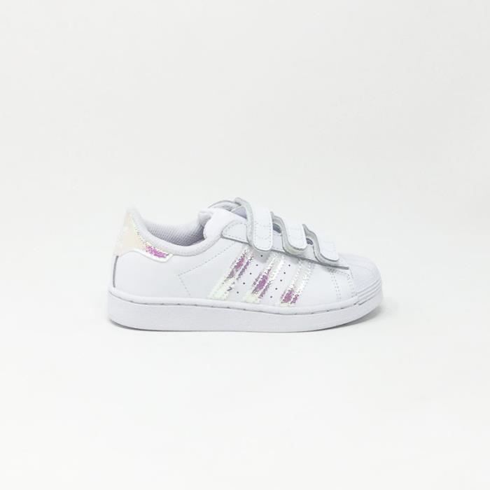 Baskets Adidas Superstar Velcro CS Enfant Blanc Scratch