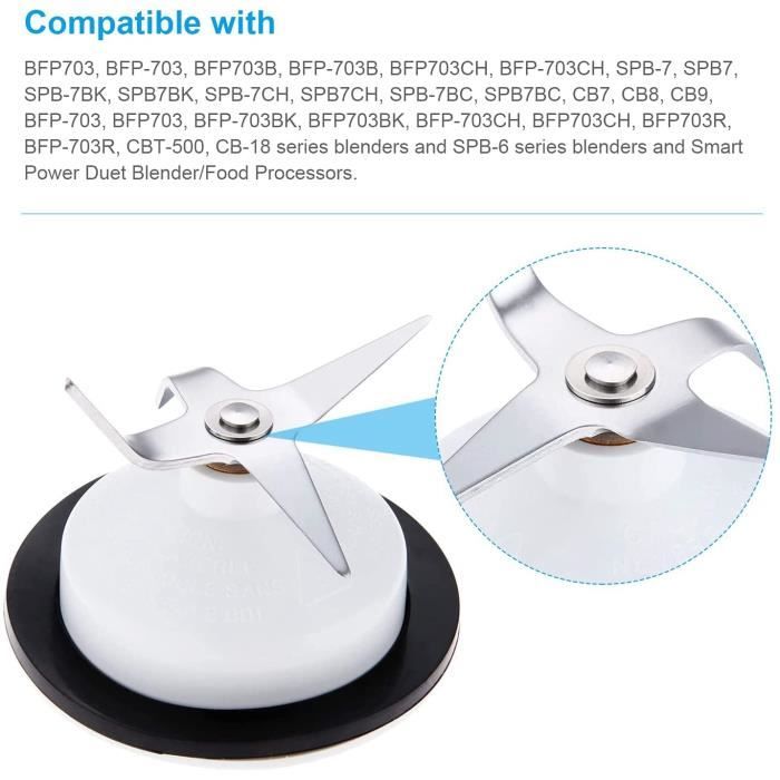 Lame de rechange pour robot de cuisine Ninja 1814,4 g 2041,2 g avec crochet à pâte 320KKU770 pour pichet Ninja 8 tasses 9 tasses CT682SP BL681A BL682 BL770 BL770AMZ BL910 BN600 BN601 800 BN. 801