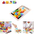 Puzzle Tetris en Bois - ZGEER - Tableaux et peintures - Enfant - 3 ans et plus-2