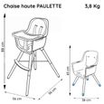 Nania - Chaise Haute évolutive PAULETTE - Dès 6 mois jusqu'à 5 ans - Coussin réversible - Fabriquée en France -  Dumbo-2