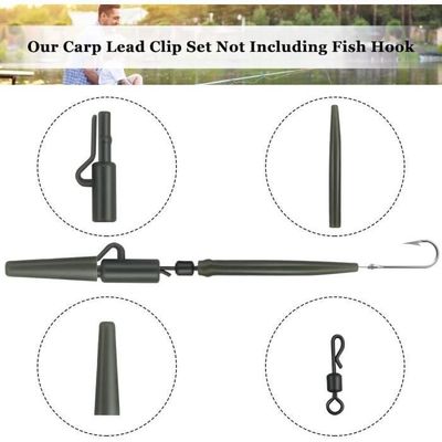 Kit d'accessoires de pêche à la carpe – Ensemble d'accessoires de pêche à la carpe avec plomb plat en poire, émerillons à changement rapide pour matériel de pêche au bar – Hameçon Kit d'accessoires de pêche à la carpe – Ensemble d'accessoires de pêche à la carpe avec plomb plat en poire, émerillons à changement rapide pour matériel de pêche au bar – Hameçon