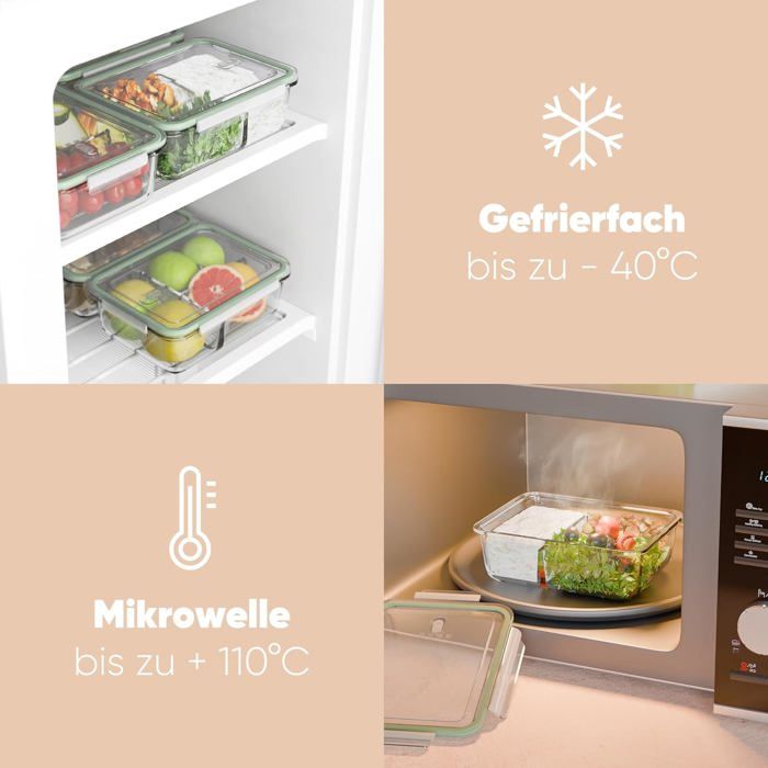 Boîte à déjeuner, 3 compartiments de stockage des aliments, récipients