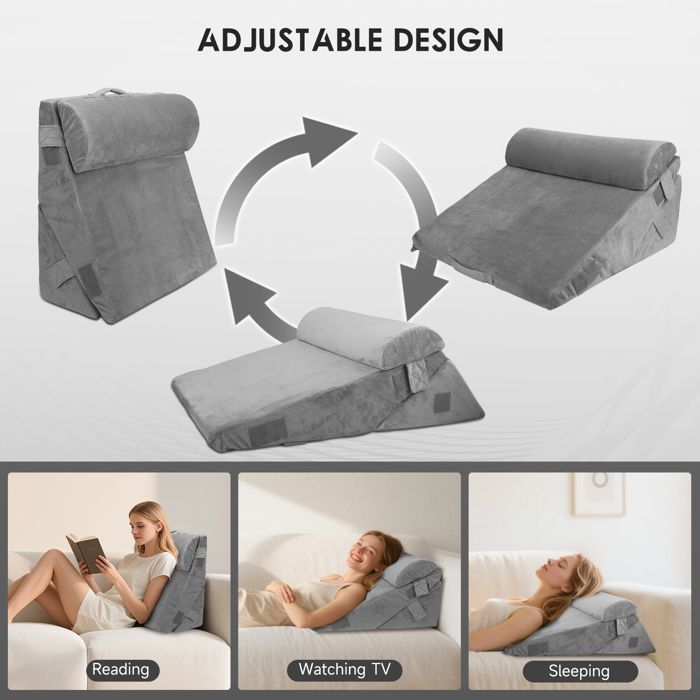 Coussin D'allaitement Ergonomique Anti-reflux Pour Bébé - Incliné, Respirant, Antibactérien - Soutien Pour Biberon Ou Allaitement - 6