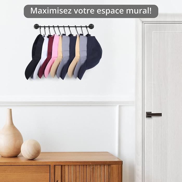 Support Casquette Mural Lunaanda Support Mural Pliable Pour Casquettes De Baseball - Pour Le Rangement Et La Présentation Des Casquettes De Baseball (14 Poches Rangement Casquettes Baseball Support Mural