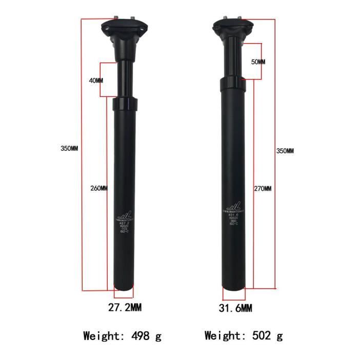 Accessoire velo ZOOM Suspension telescopique vtt tige de selle amortisseur retractable velo tige de selle Canote Type 30mm Red Cdiscount Sport