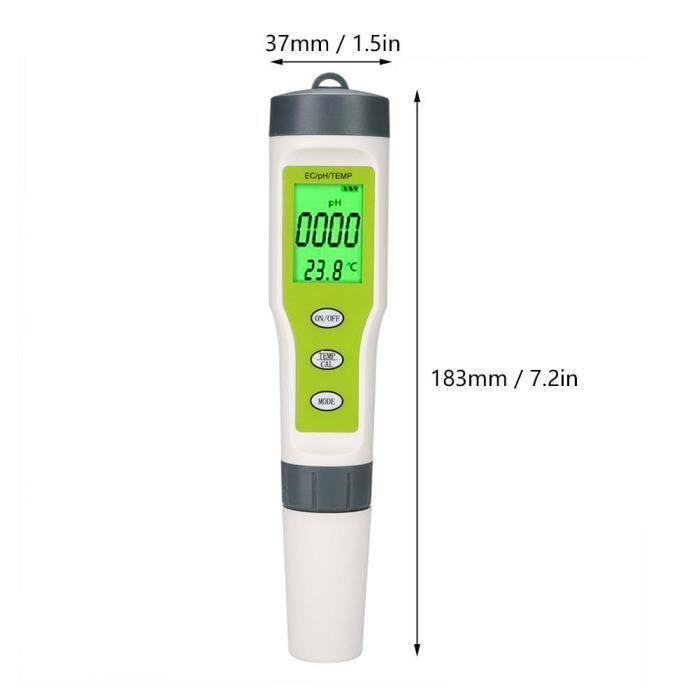 Testeur pH Piscine 10-en-1 - pH Mètre Électronique Haute Précision pour  Mesure pH,TDS,EC,Température, Analyseur Eau Potable - Cdiscount Jardin