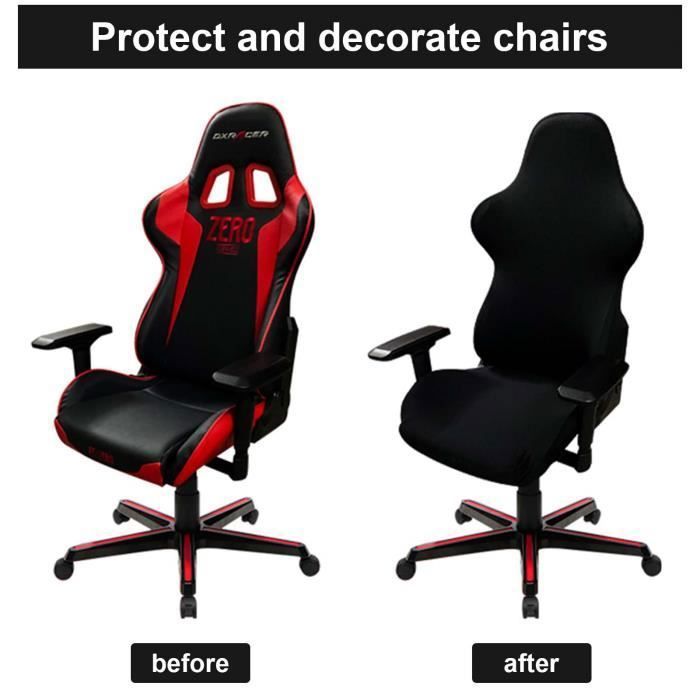 WIYETY Housse De Chaise Gaming Noire Extensible Avec Housse Écouteurs - Style Racing Housse Extensible Chaise Gamer Noir WIYETY Housse De Chaise Gaming Noire Extensible Avec Housse Écouteurs - Style Racing Housse Extensible Chaise Gamer Noir
