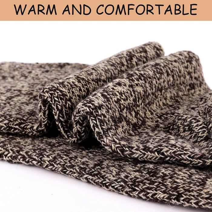 ICamter Lot De 4 Paires De Chaussettes Thermiques En Laine Pour Femme – Douce, épaisse, Chaude Pour L'hiver, Beige, Gris Clair, Vert Foncé, Gris Foncé, Taille Unique