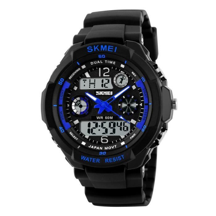 Sport Montre Homme de Marque Numérique Analogique LED Watch