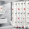 180*180cm - Rideau de douche lavable pour salle de bain au design moderne et imprimé chat-3