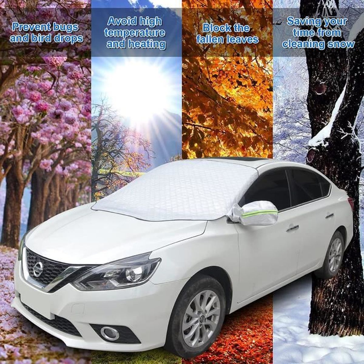Protege Pare Brise Givre Compatible avec Opel Meriva Vivaro Zafira Corsa VXR Pare Soleil Voiture Pare Brise Repliable Bâche Pare Brise Hiver BâChe Pare Brise Protection MagnéTique