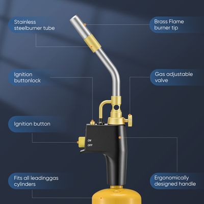 Chalumeau Au Propane/MAPP - Torche De Soudage Avec Allumage Piézo - 1300°C