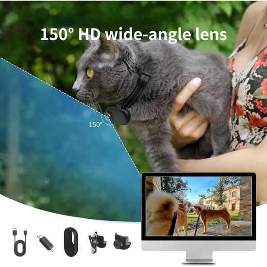 Mini Caméra Sport 1080P - Boîtier Charge Magnétique, écran 1.47", Autonomie 150min - Pour Vélo, Voyage, Animaux