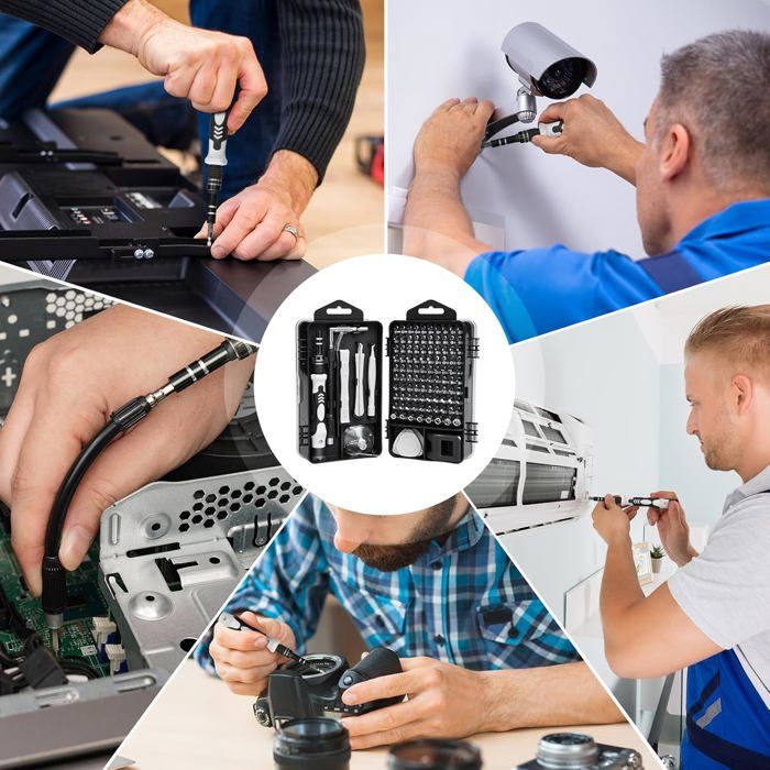 Tournevis Pliable 8 En 1 – Jeu D'outils Portable Fente/croisée Pour Maintenance (FI)