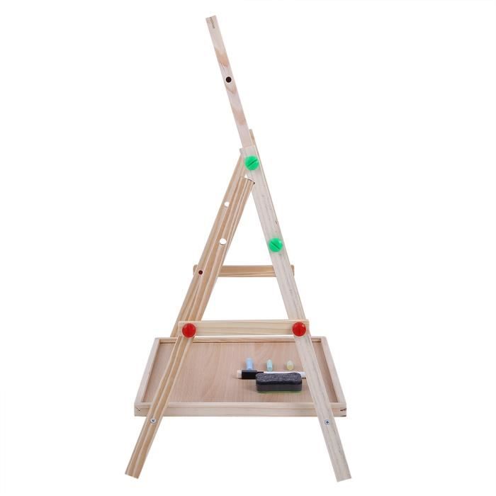 Chevalet Double Face En Bois Pour Enfants - Tableau Noir + Tableau Magnétique Blanc, Réglable, Avec Accessoires - 5