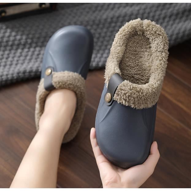 Chaussons cuir clearance fourrés adulte