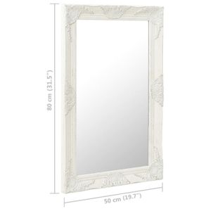 Miroir Mural Baroque Argenté XL 180x80 Cm - Style Antique Avec Facettes - Miroir Complet