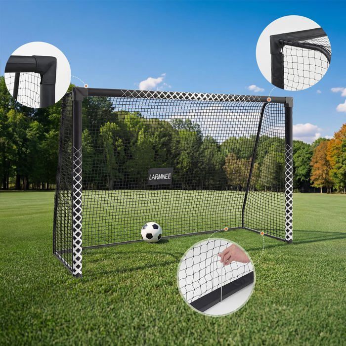 But De Football 240 Cm LARMNEE – Cage Avec Mousse De Protection, Filet PE, Pour Enfants Et Adultes
