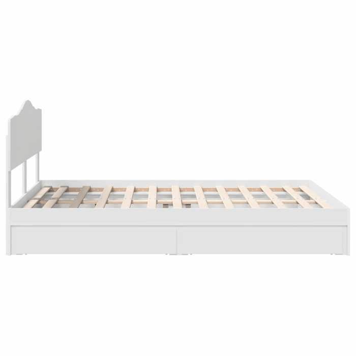 Lit de Rangement Réglable Blanc 140 x 190 cm Bois d'ingénierie Pour ...