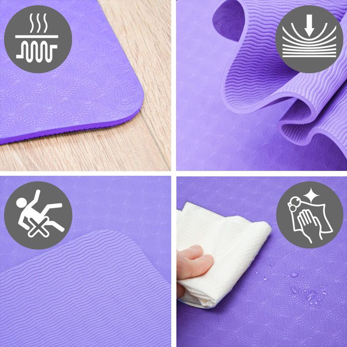 Tapis De Sport XXL Eyepower 200x116cm - 6mm Épais, TPE Antidérapant - Yoga, Fitness, Musculation