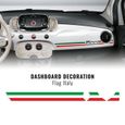 Stripes Bandes Adhésives pour Tableau de Bord Fiat 500 Abarth, Drapeau Italie-0
