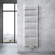 Sogood radiateur de salle de bain sèche-serviette 180x60cm radiateur tubulaire vertical chauffage à eau chaude blanc-0