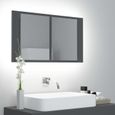 Nouveauté!Armoire de salle de bain à Miroir Décoratif - Miroir Attrayante salon à LED Gris 80x12x45 cm317-0