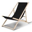 Izrielar Chaise longue pivotante pliante Chaise longue de plage Chaise en bois noir CHAISE LONGUE - TRANSAT - BAIN DE SOLEIL-0