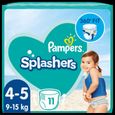 Pampers Couches-Culottes de Bain Jetables Splashers Taille 4-5 (9-15kg) pour une Protection Optimale dans l'Eau, 11 Couches-0