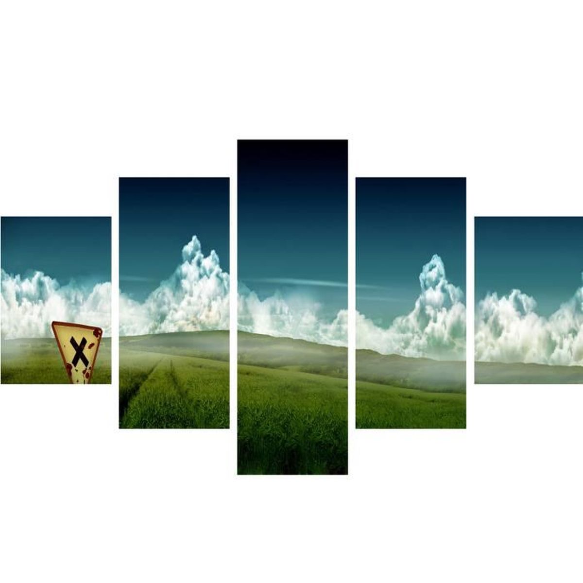 5 Blue Wall Panel Sky Paysage Peinture Sur Toile Peinture Abstraite Modulaire Photos Toile Imprimer Art Decoration Achat Vente Tableau Toile Cdiscount