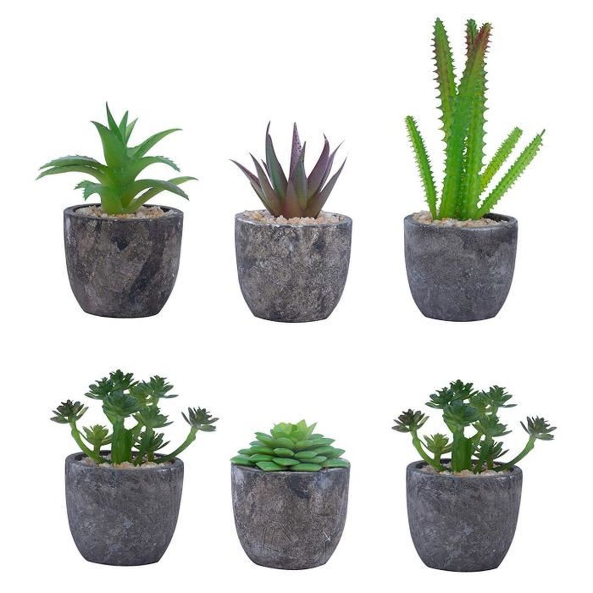Plante Artificielle Mini Fausse Plante Succulente avec Pots - Petite Plante  Décorative en Plastique - Parfaites pour la Décoration - Cdiscount Maison