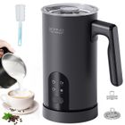 TRUXEN Mousseur à Lait 4 en 1 - Chaud et Froid, Chauffage 65°C Constant, 30dB, Nettoyage Rapide - Idéal pour Maison et Bureau - Noir