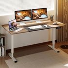COSTWAY Bureau Assis-Debout Électrique 140x70x72-116cm Réglable en Hauteur - 3 Mémoires, Anti-Collision, Trou pour Câble, Beige