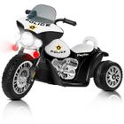Playkin - Police Noir - moto electrique police pour enfants, noir batterie vehicule 6V rechargeable tricycle +2 ans