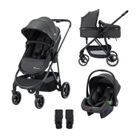 BÉBÉ CONFORT BEBECONFORT Brume Trio, Poussette 3 en 1, 0 à 4 ans, compacte et légère, siège auto i-Size, Mineral Graphite