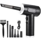 FUROKOY Souffleur de poussière sans fil à lumière LED puissant, modèle à affichage numérique à coup unique, batterie au lithium de 6000 mAh