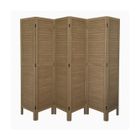 PEGANE Paravent persienne de 6 pans en bois- Brun - H170 x L240 cm