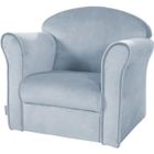ROBA Fauteuil Bébé en Velours Lil Sofa - Fauteuil Club pour Enfant - Assise Confortable - avec Accoudoirs - Bleu Clair