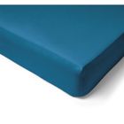 SALOME PRESTIGE Drap housse Percale de Coton 80 Fils - 200x200 - Bonnet de 40cm - bleu canard