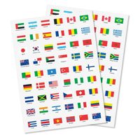 Gommettes thème Drapeaux 108 pces pays monde stickers autocollants