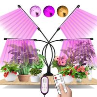 Lampe de Plante, 80 LEDs Lampe de Croissance à 360° Éclairage Horticole, 4 Têtes Lampe Croissance Spectre Complet Avec