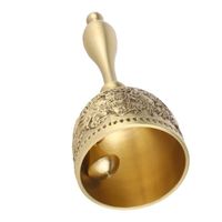 Omabeta cloche d'appel de jeu Cloche d'appel à main de 4,7 pouces de Long en laiton pur, motif sculpté exquis, poignée loisirs kit