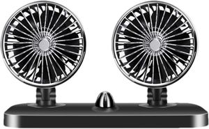 VENTILATEUR D'APPOINT 24v Petit ventilateur pour tableau de bord de voiture, ventilateur de voiture à double tête | Ventilateur de voyage rechargeable