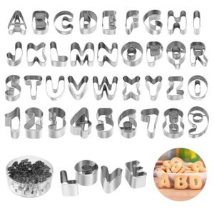 Lot de 26 lettres de l'alphabet - découpoir en inox pour biscuit et pâ –