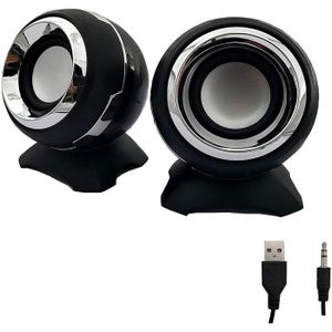 ASHATA Mini Haut-parleurs USB Blanc Multimedia Mini USB 2.1 Haut-parleurs combin/és c/âbl/és Bass Music Player Subwoofer Haut-parleurs avec Alimentation USB de 3,5 mm pour Ordinateur de Bureau